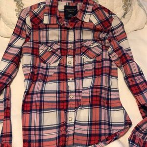 American Eagle pink/red flannel size S